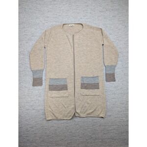 Cocoajo Cardigan Womens Large Wool Acrylic Open Front Italy Long Pockets Sweater